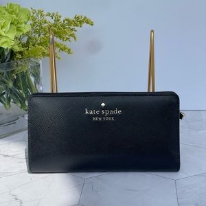 NWT Kate Spade Staci Large Slim Bifold Wallet in Black